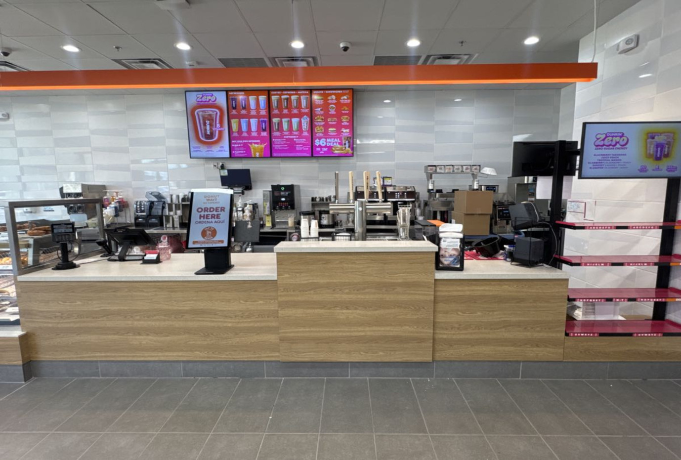 Restaurant counter and customer service area